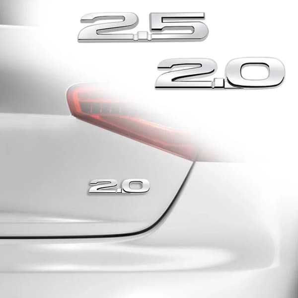 Biltilbehør 3D ABS Bilmerke Emblem Dekal 2.0 2.5 Formet 2.0 bright silver