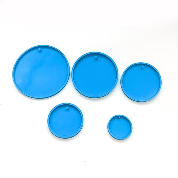 5 st runda nyckelring silikonform cirkel charm epoxihartsformar prydnad