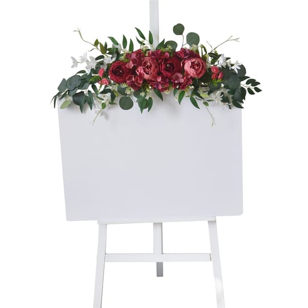 Kunstig blomsterguirlande til bryllupsbue, receptionsbaggrunde, borddekoration Red