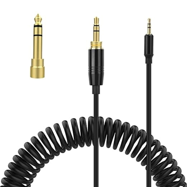 Kvalitets Udskiftningsspiral kabel 3,5 mm til 2,5 mm Headset Ledning 6,35 mm Adapter til QC25 QC35 QC35II QC45 NC700 Hovedtelefoner