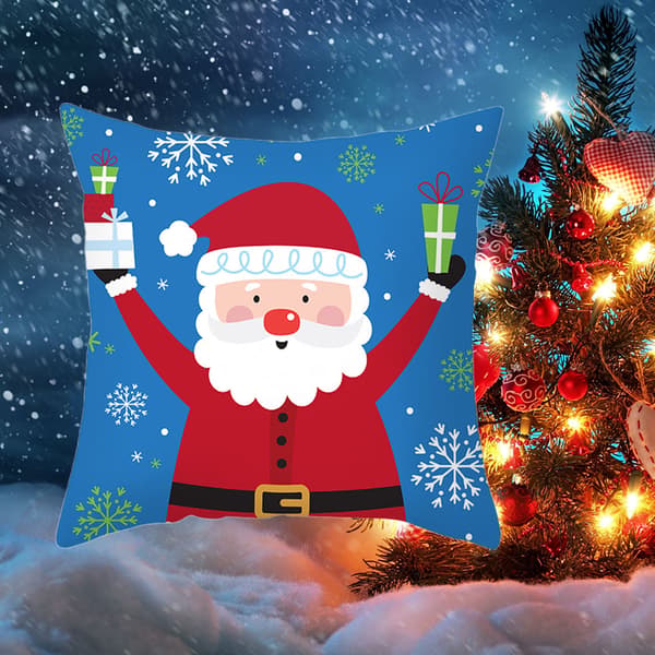 7st tecknad jultomte julkudde för case Polyester sammet kudde Cove