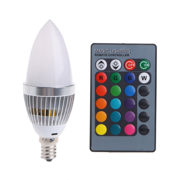 E14 3W RGB LED 15 färger skiftande ljus Glödlampa Lampa för w/fjärrkontroll AC 3w Changeable Yes