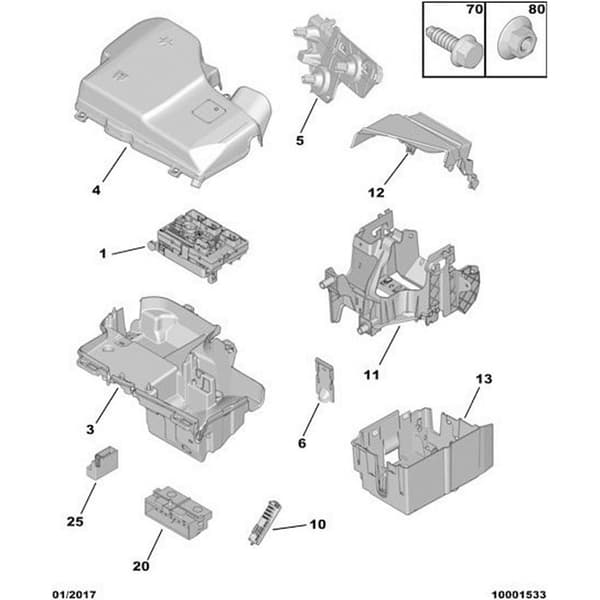 Lättinstallerad motorfusesbox 9809742780 för förbättrad fordons prestanda