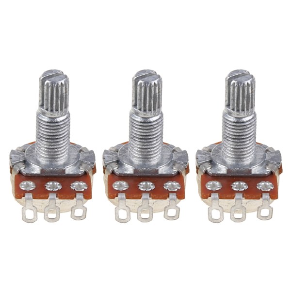 3 stk. B250k Potentiometer Riflet Pot Elguitar Bas Effekt Forstærker Tone Volume