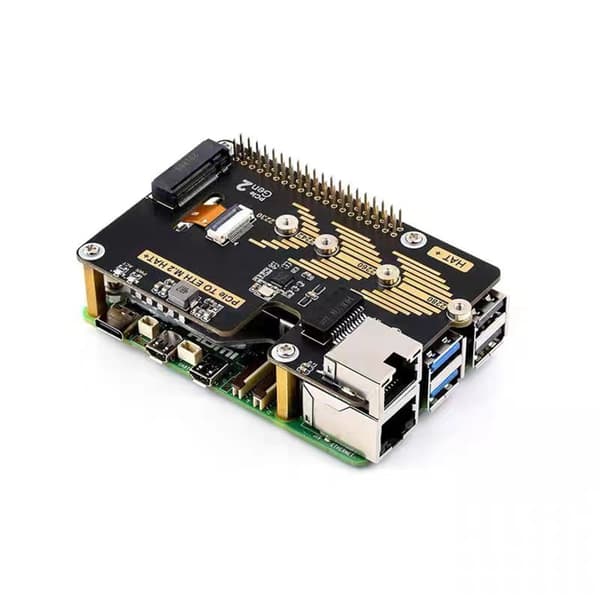 PCIe til Ethernet M.2 HAT PCIe NVME Adapter 5Gbps for Pi5 PoE 1000M