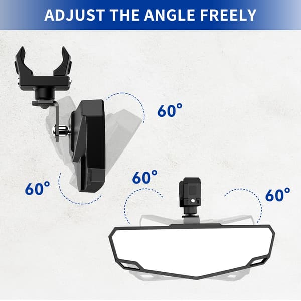 Justerbart UTV Sidespeil Glass Universelt 1.5“-2“ Rullestang