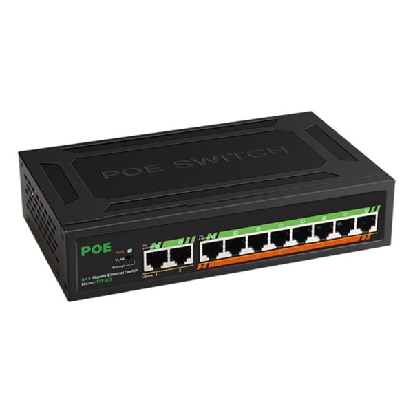 8-portars Full-gigabit Poe Switch +2 Gigabit Uplink EN8850+IP858 VLAN  Lsolation Max 115w Inbyggd power 4d72 | Fyndiq