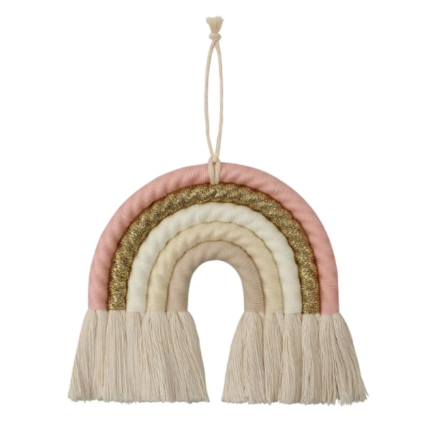 Färgglad Vävd Macrame Regnbåge Väggdekor Partydekoration för Barn Baby Barnkammare Klassrum Heminredning Present till Barn