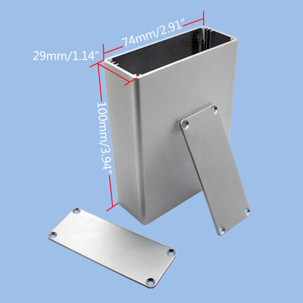 Gör-det-själv-aluminium för case Elektroniskt projekt PCB-instrumentlåda Metallkapslingslåda Elpanellådor 100x74x29mm