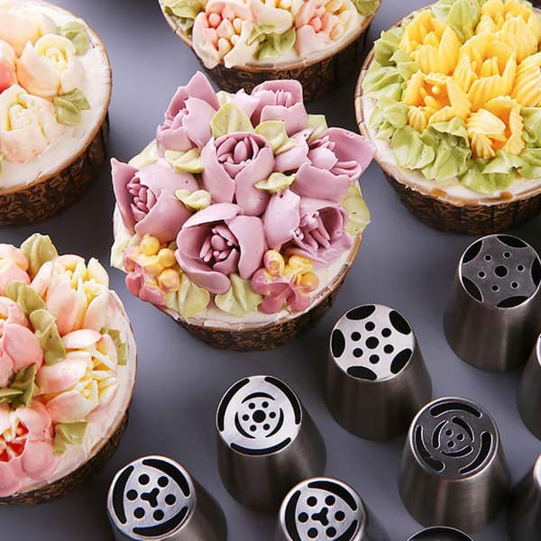 Christmas Cake Decorating Mouths Set med 13 cake icing munstycken Bakning Kit