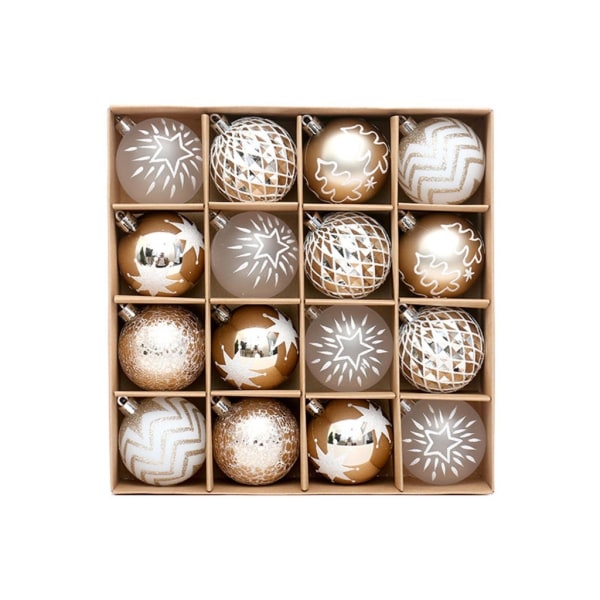 Sprosssäker julgranskula, kulor prydnadssamling i vitt och guld Perfekt för träddekoration Vackert