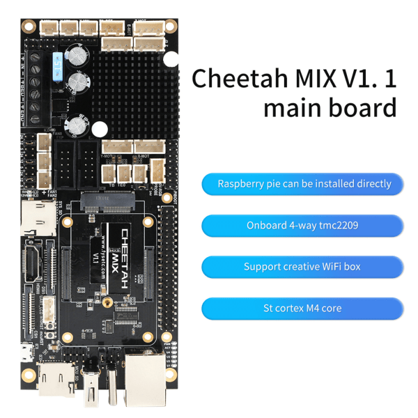 Cheetah Mix V1.1 Moderkort 32bit & 64bit för Raspberry Pi / Voron V2.4 Board Support Marlin Klipper Högintegrerad