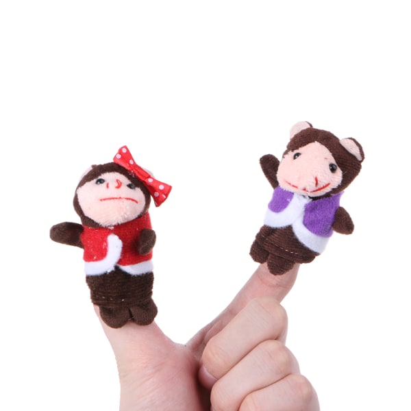 Plysch Monkey Finger Puppet för dockleksak Pedagogiska handdockor för barn Interaktiva festtillbehör Family Activity Pro