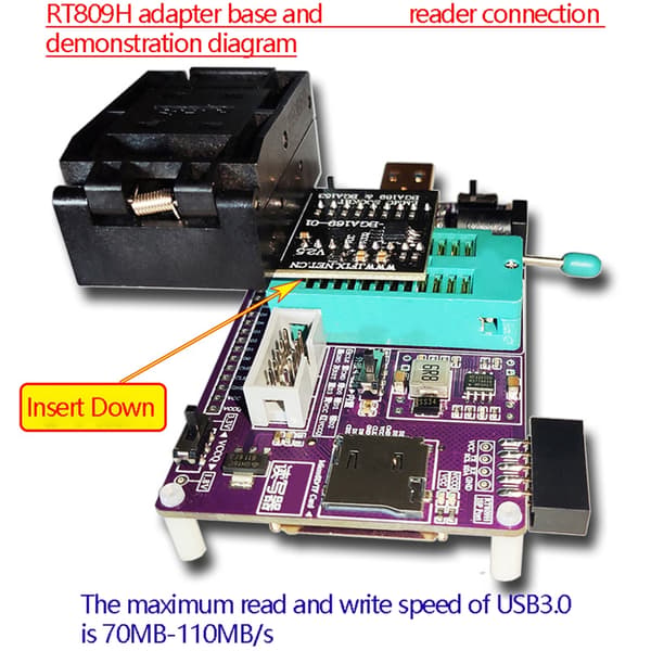 eMMC Imaging-værktøj med hurtige USB3.0-interfaces Adapter 809H Holder