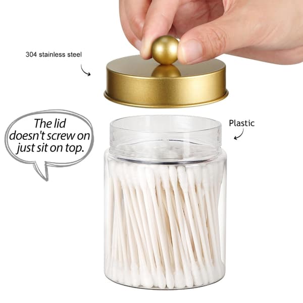 Plastbeholder for bomullspinner og piller, reisevennlig design
