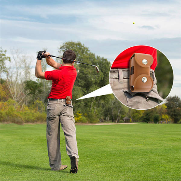 Bärbar läder Golfboll T-shirt Hållare Midjepåse Förvaringsväska Behållare Golfbollsväska för Nyckel till Case Förvaringsväska Sp Black