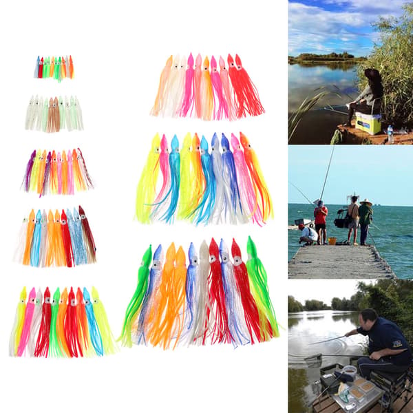 10 st plastfiskedrag bläckfiskkjol trolling bläckfisk mjukt lockbete 10CM