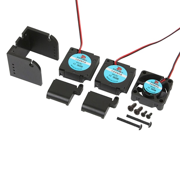 3D Printer Dele 2 i 1 ud DualHead Ekstruder Hotend Blæserbeslag DC12v/24v 3010 Køleblæser Blæserguide Kit