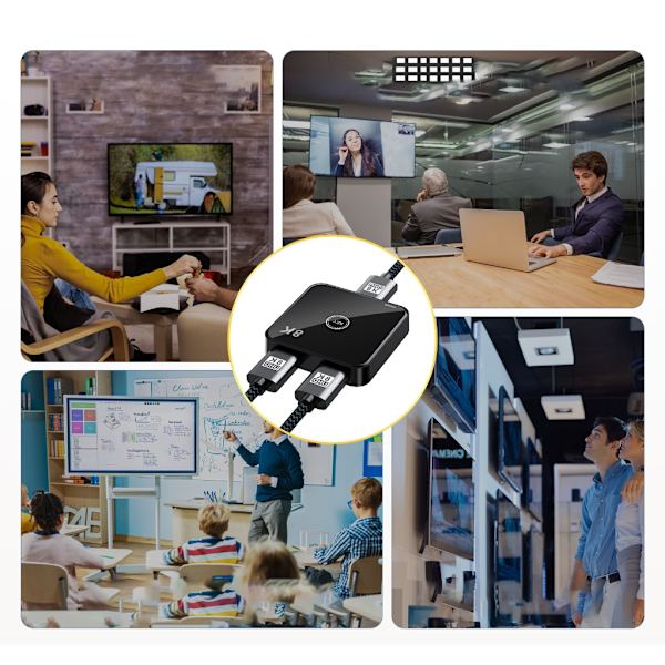 2 i 1 Ut Växlare Stöder 4K 120Hz 2.1 Hub Splitter