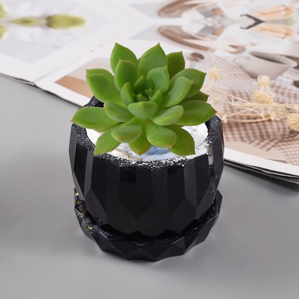 Succulenter Blomkruka Harts Harts Gjutform DIY Trädgård Betong Penna Hållare Form Flowerpot L