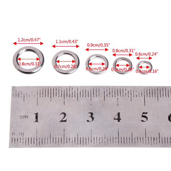 50st Fiske Solid Rostfritt Stål Snap Split Ring Lure Tackle Connector Ny L