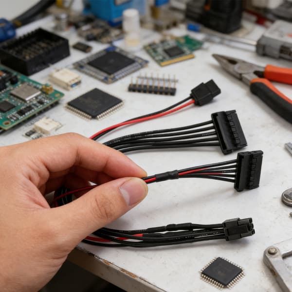 Mini 6Pin til SATAs strømadapterkabel til ekstra harddisk og optiske drev