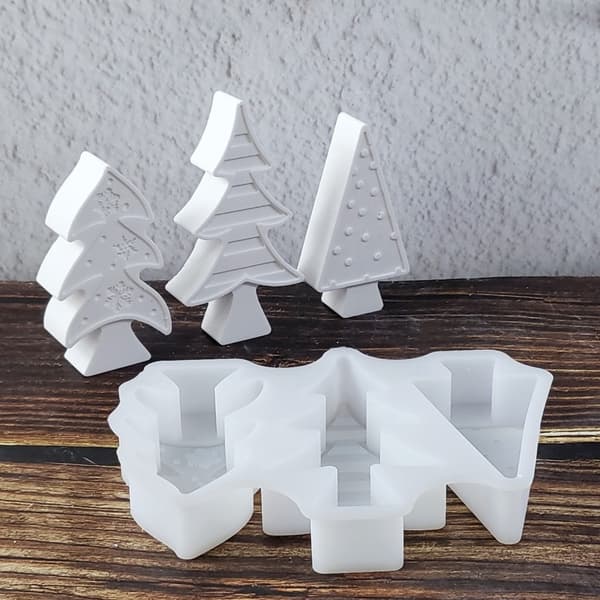 Silikonform for juletre, lysform, julepynt, resinform, gave