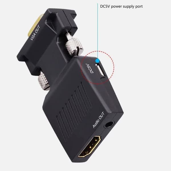 1080P PC Computer HDTV til VGA Video Konvertere 3.5mm Lyd Hun til Han