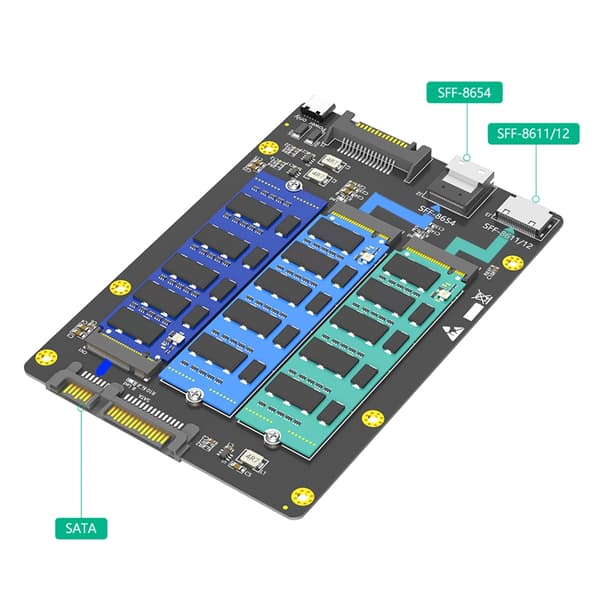 Effektivt Solid Disk til SFF-8611/8612 SFF-8654 Overgangsadapterkort