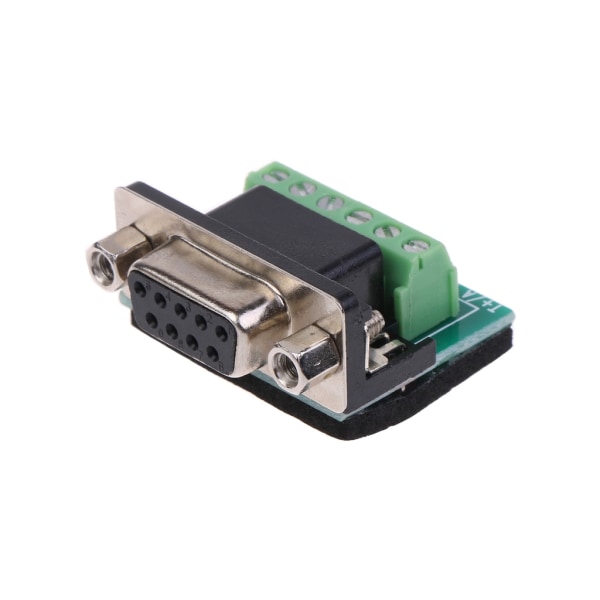 D-Sub 9-pin Lödfria Kontakter DB9 RS232 Seriell till Terminal Hona Hane Adapter Kontakt Kopplingsplint Svart+Grön
