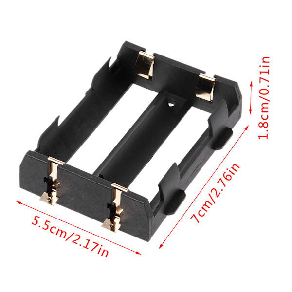 2-facks 26650 Batterihållare SMD Batterier för Förvaringslåda med Bronsstift 2x Fack 26650 DIY Uppladdningsbart Batteri fo