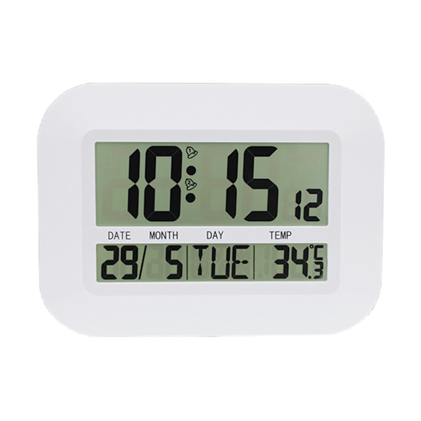 LED Spejl Bordur Digital Alarm Snooze Display Tid Natlys Skrivebord USB Vækkeur Boligindretning til Børn