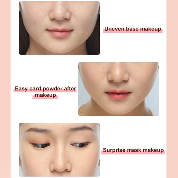 Teleskopisk børste med støvtæt dæksel, bløde, tætte børster til elegant makeup