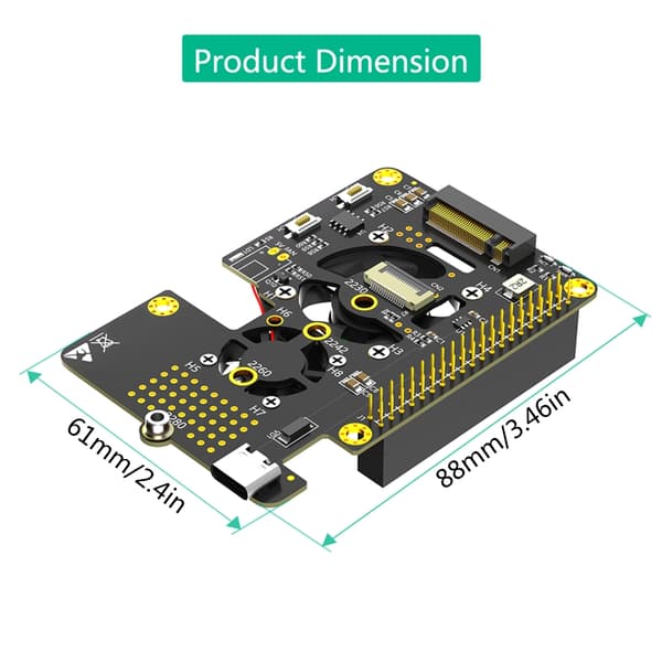 3 i 1 Combo M.2 NVMe SSD til PCIe Adaptere med Kølere Blæser til 5