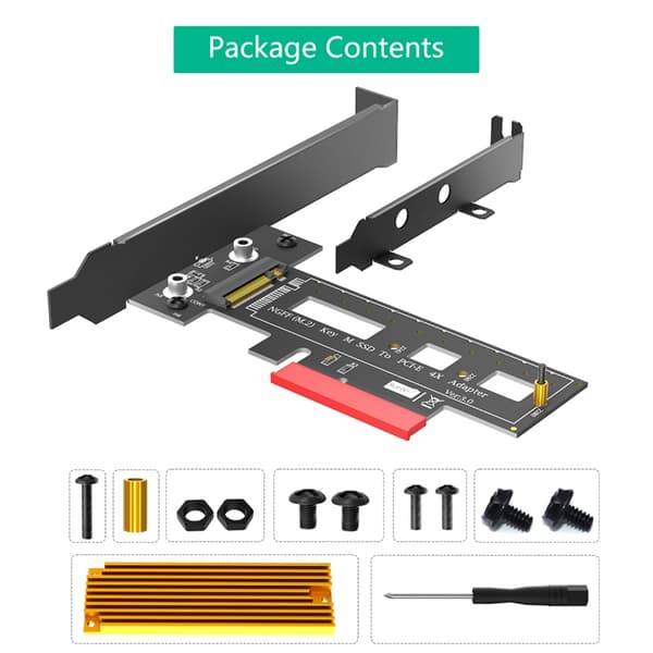 PCIe 4X -sovitinkortti M.2 NVME -kiintolevyille integroidulla jäähdytyselementillä