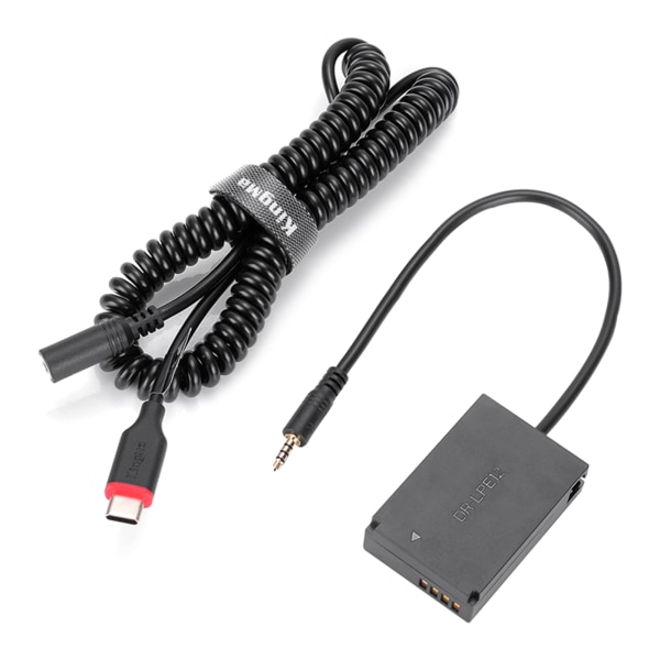 LP-E12 Dummy-batteri för DC-kopplarersättning med Type-C Fjäderströmadapterkabel för M M2 M10 M50 100D-kameror
