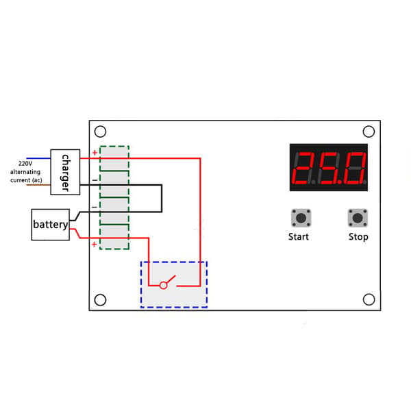Batterioplader kontrolmodul 6-60V opbevaring lithium/bly batteri switch modul