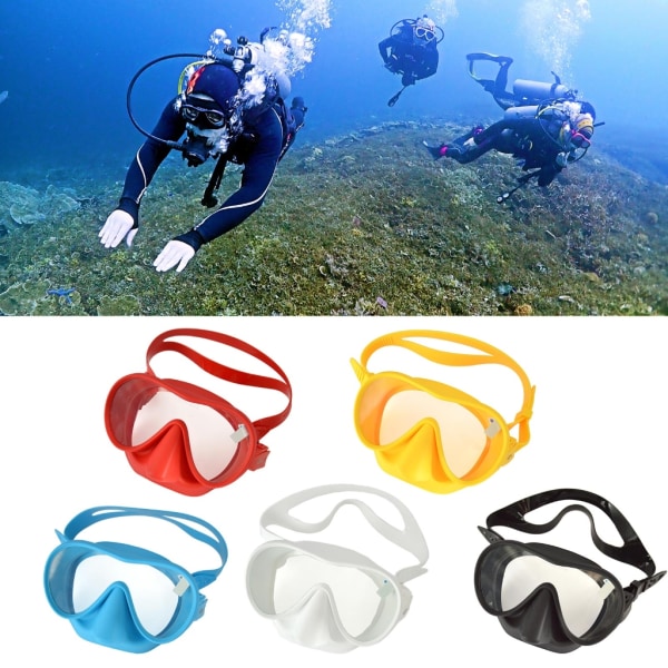Dykmask Silikon Anti-dimma Snorkelglasögon Undervattensdykarglasögon Mask Simutrustning 5-färgad Red