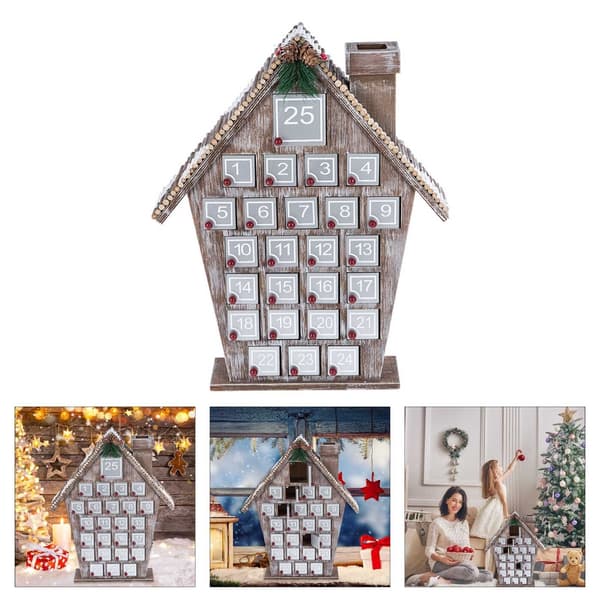 Advent Kalender i Tre Skrivebordsornament for Julepynt