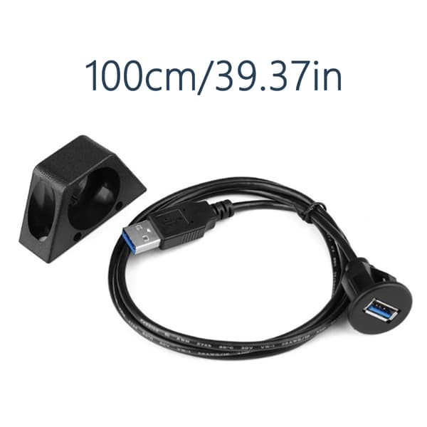 Bil Lastebil Skip Motorsykkel Dashbord Forlengelseskabel Panelmontering USB 3.0 Ledning
