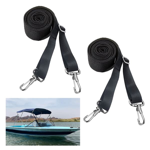 2 stk. webbingstropp rustfrie snapkroker Bimini topp maskinvare marine toppstropper