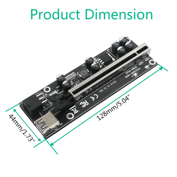 60 cm dubbelskärmad USB 3.0-kabel PCI-E Pcie Riser 009S PLUS Profesional för Express 1X 4x 8x 16x Extender PCI E Riser