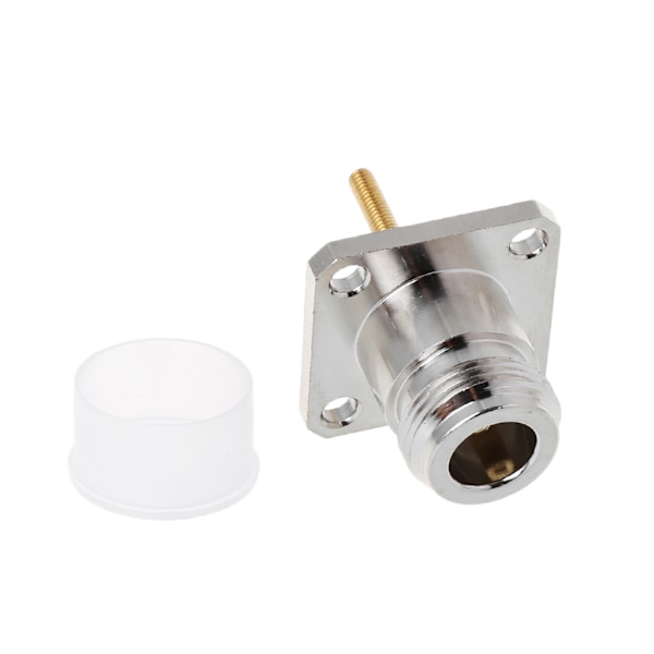 Messing N Hun Jack Stik med 4 Huls Flange Montering Chassis RF Adapter Lang S