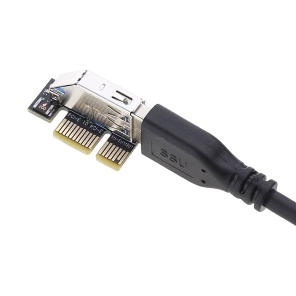 PCI-E USB SATA Adapter, PCI-E X1 til PCI-E X4 Konverteringskort Riser Kabel