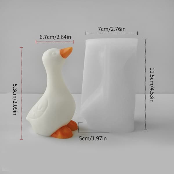 3D Anka Silikonform Söt Tecknad Djur Ljusform DIY Aromaterapi Gips