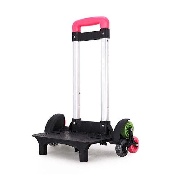 Rygsækvogn Foldbar Trolley Vogn 6 Hjul Rullende Bagagevogne Aluminium Legering Bagage Håndvogn til Skoletasker