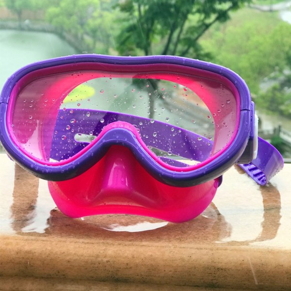 Barn Snorkel Set Scubas Snorkelmasker Simglasögon Glasögon med torra snorklar Rörutrustning Dykutrustningssatser Pink