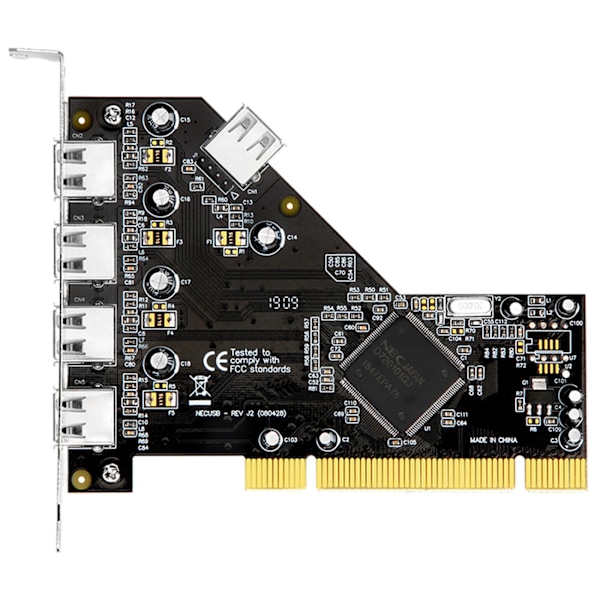 PCI till USB 2.0 5 Portars Expansionskort 5-portars USB 2.0 Adapter 4 Externa Portar + 1 Intern Port Hub Nec720101 Chip