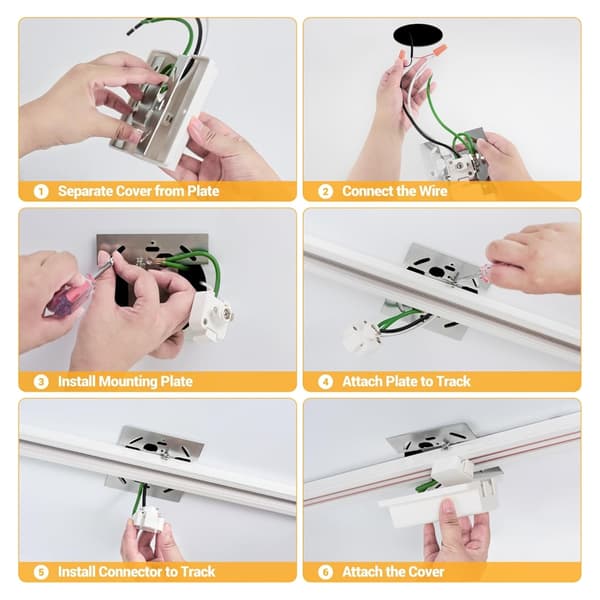 H Track Float Canopy Connector 3 Wire 1 Rail LED Spotlights Rail Strips