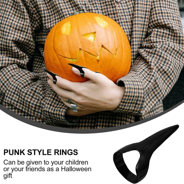 10 st Vintage Nails Finger Ring Punk Rock Gothic Nageldekoration Fingernaglar Klor Spänne Halloween Tillbehör